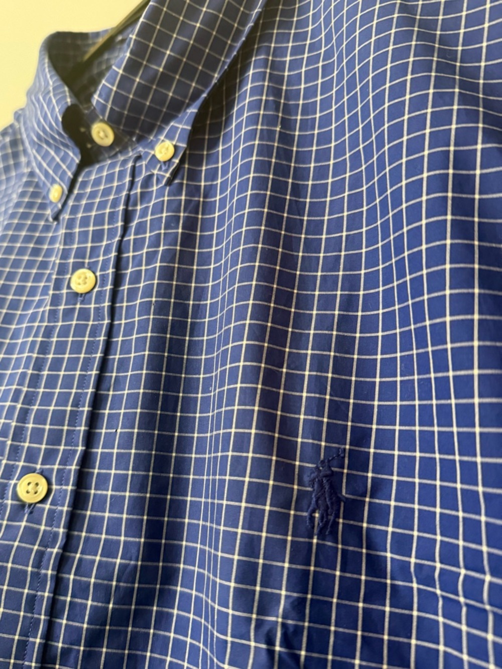 NWT Ralph Lauren Men's Blue check Button-Down Shirt XXL